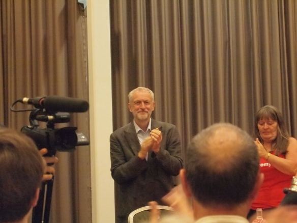 Jeremy Corbyn addresses a rally in Cardiff, 11 August 2015